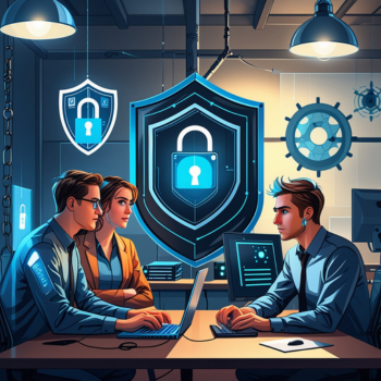Small-business owner reviewing practical cybersecurity priorities